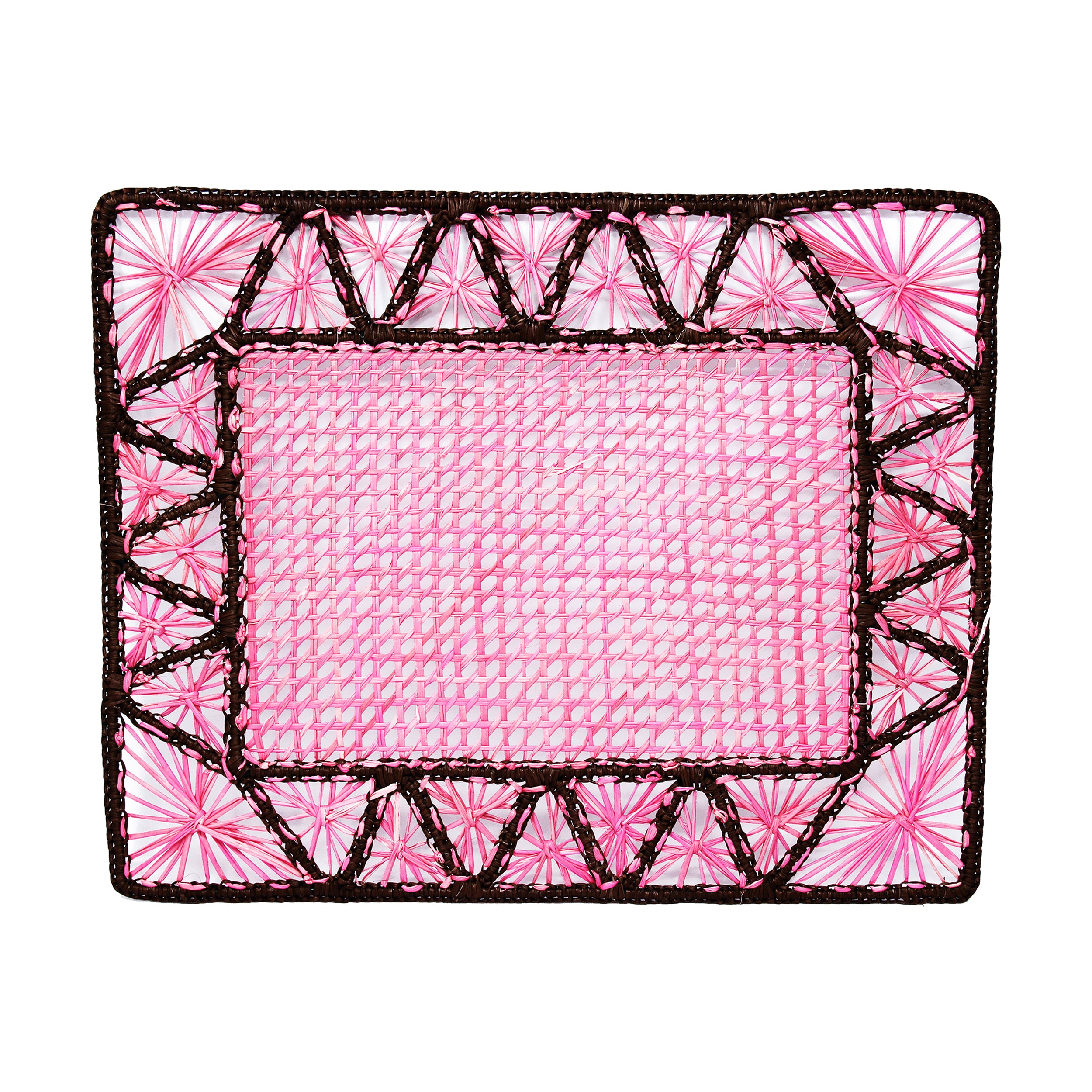 Set de table rectangulaire à tissage ajouré avec sous-verre (lot de 2 unités)