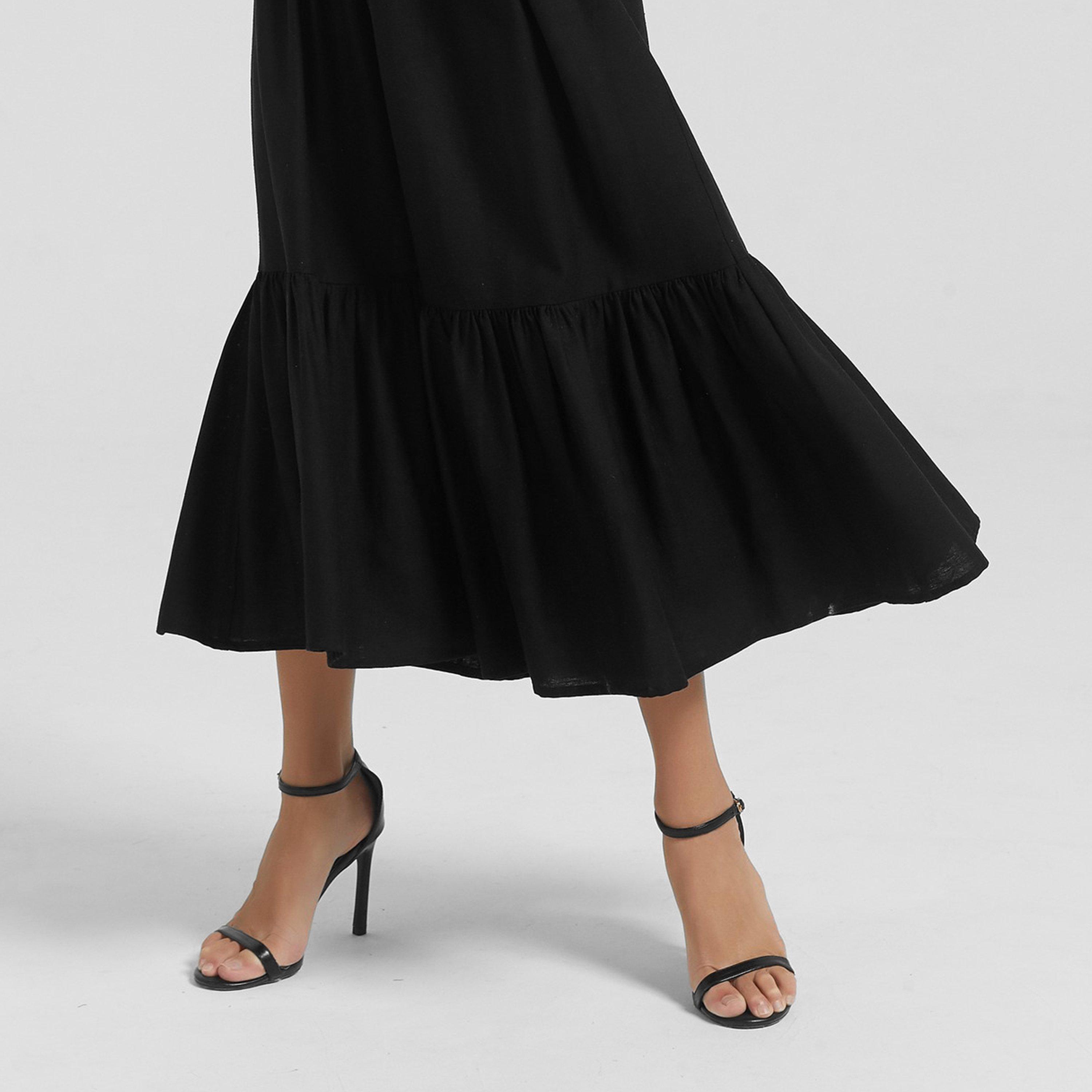 Be You Linen Linen Shirred Dress