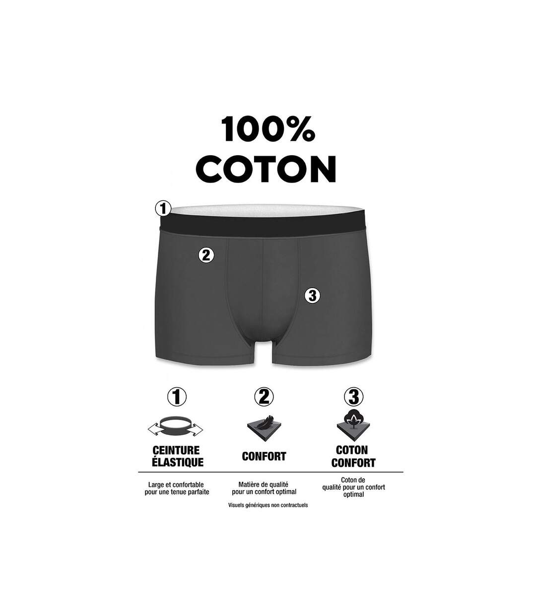 KTM by Freegun Boxer Homme 100% Coton, Calecon Homme, Ultra-doux, Naturel (Lot de 5)