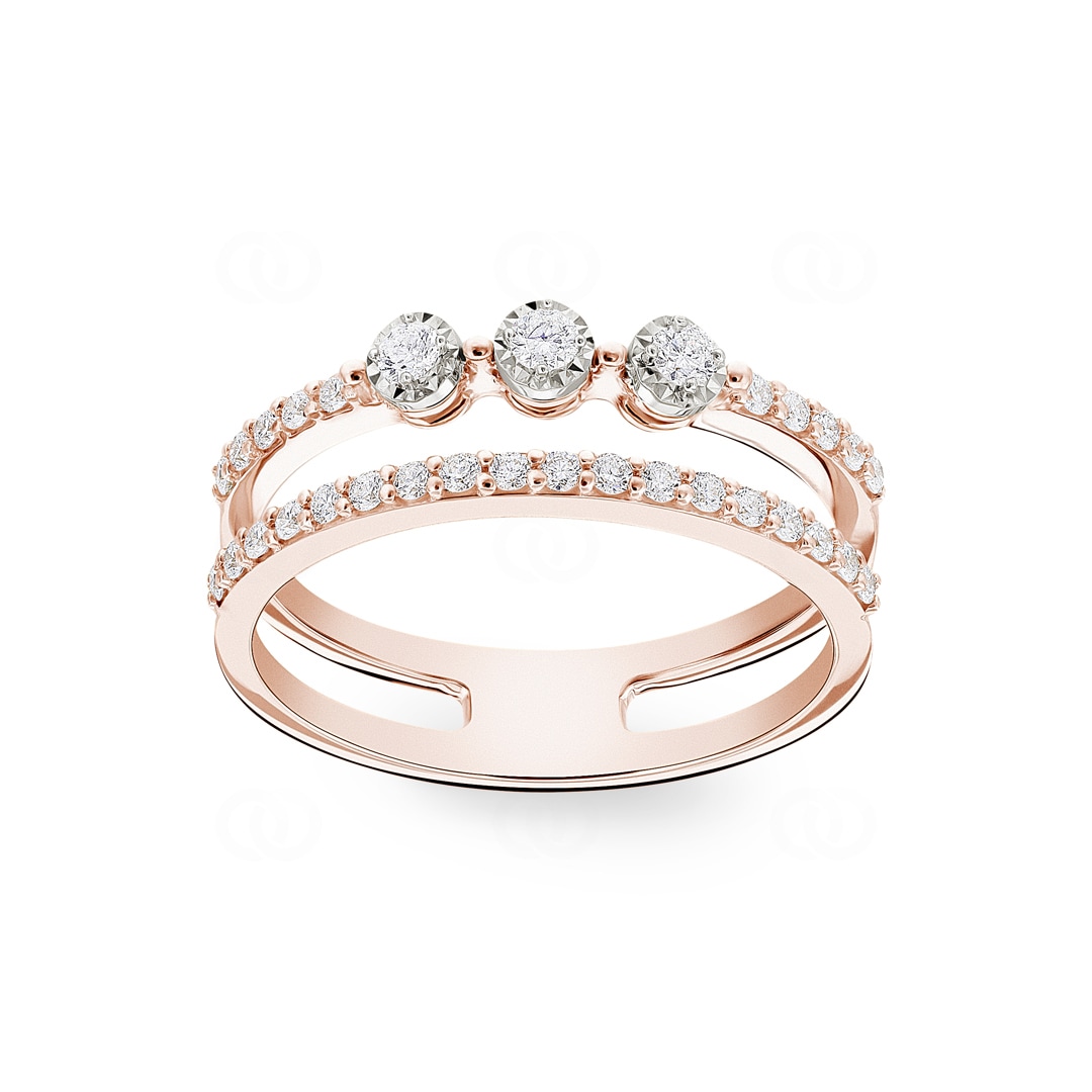 0.31 Karat Diamantring 750/18 K Roségold