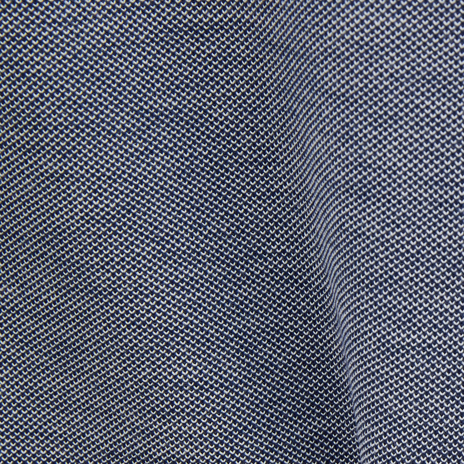 Polo manches longues piqué à col contrasté Bleu foncé