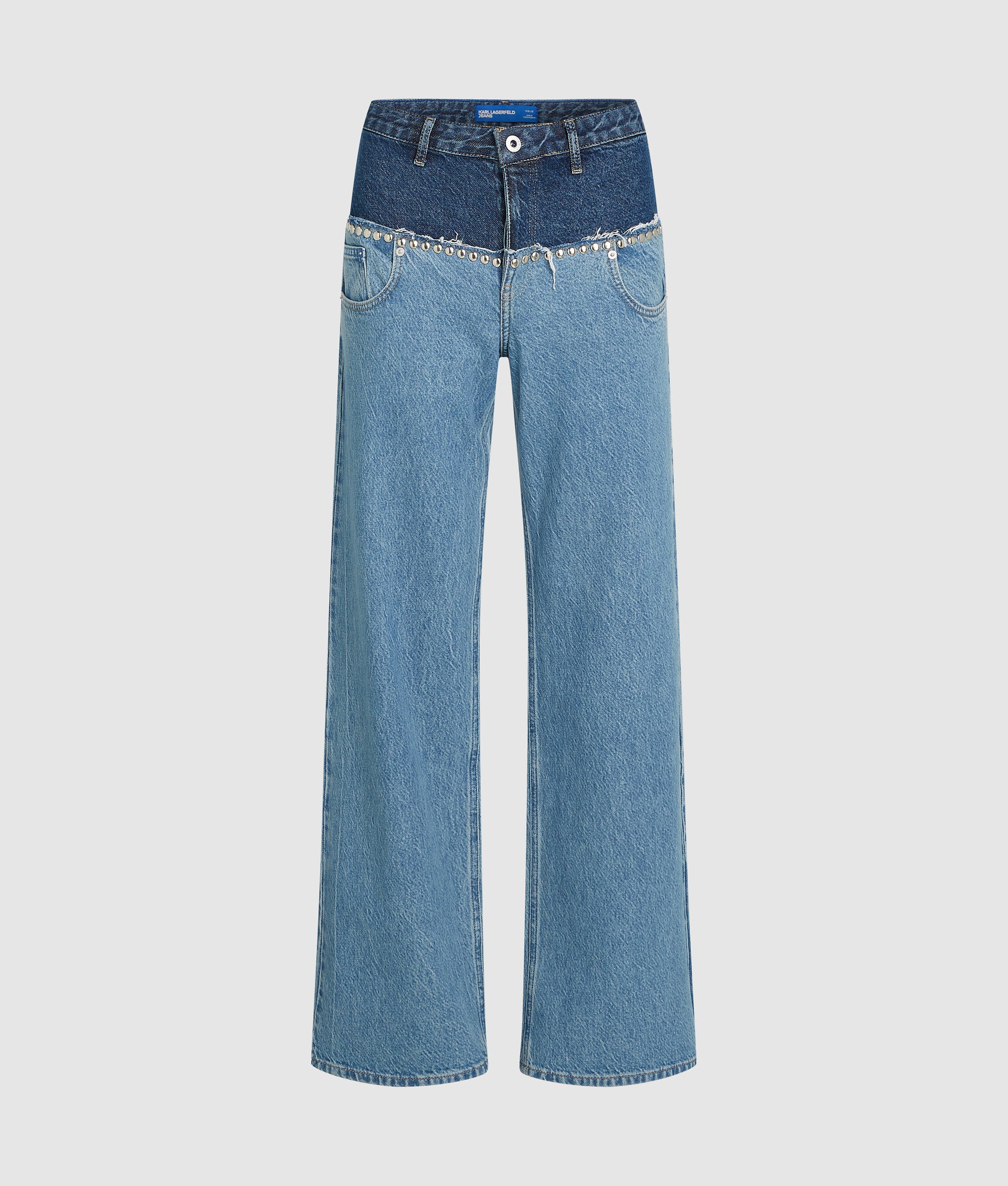 Relaxte jeans met kleurblokken