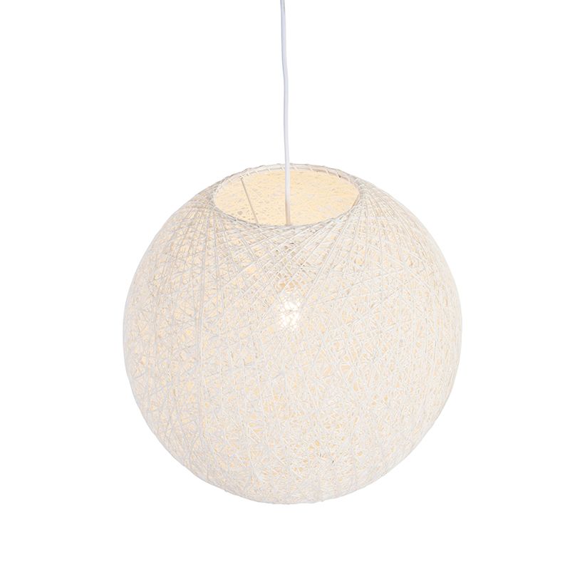 Landelijke hanglamp wit bol 45cm - Corda