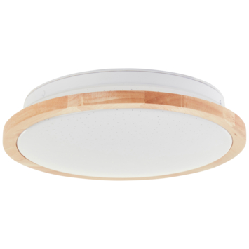 Brilliant plafondlamp Farica Starry wit/hout Ø28 cm 12W IP44 1400lm warm wit