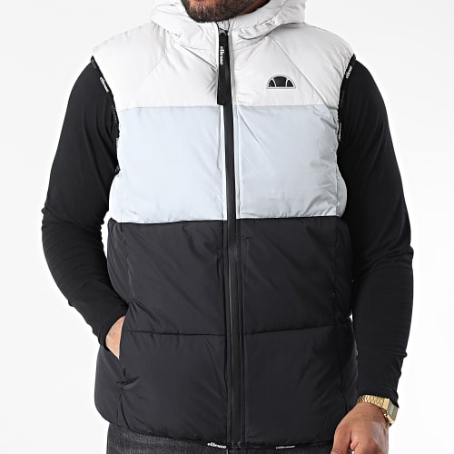Doudoune Capuche Sans Manches Apice SLF12289 Noir Gris Clair
