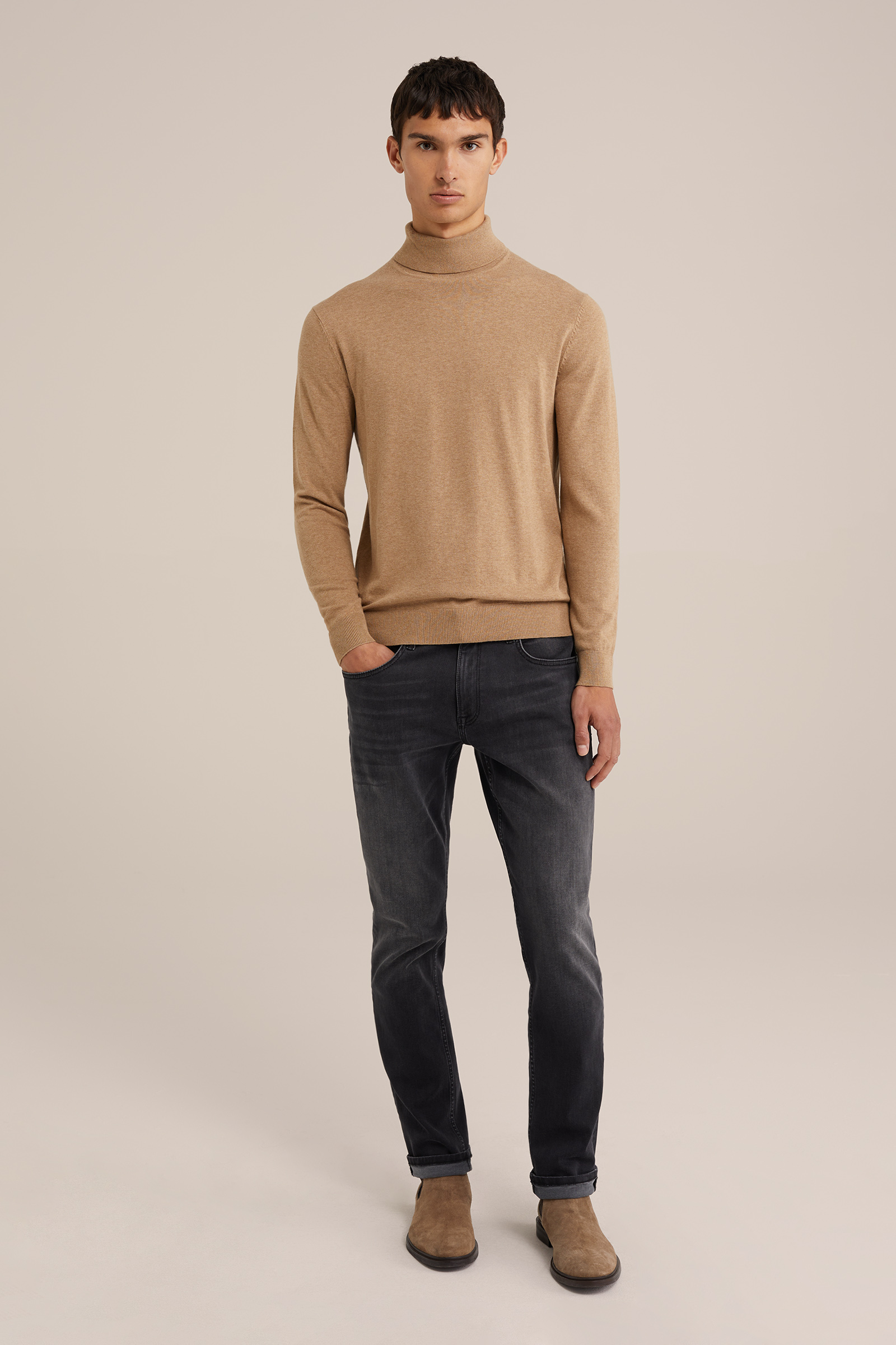 fijngebreide coltrui Fundamentals Beige