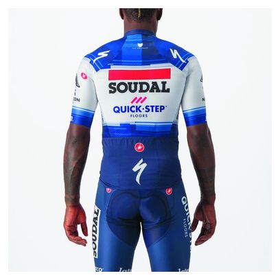 Maillot Manches Courtes Castelli Aero Race 6.1 Soudal Quick Step 2023 Bleu/Blanc