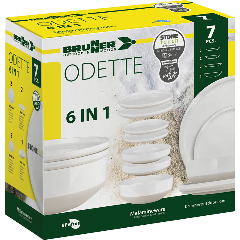 Brunner Odette 6 in 1 melamine serviesset - 7 delig