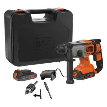 BLACK DECKER accu boorhamer BCD900E2K-QW (incl. 2 accu's en lader)