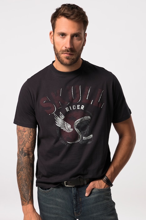 T-Shirt, Halbarm, Rundhals, Brustprint, bis 8 XL