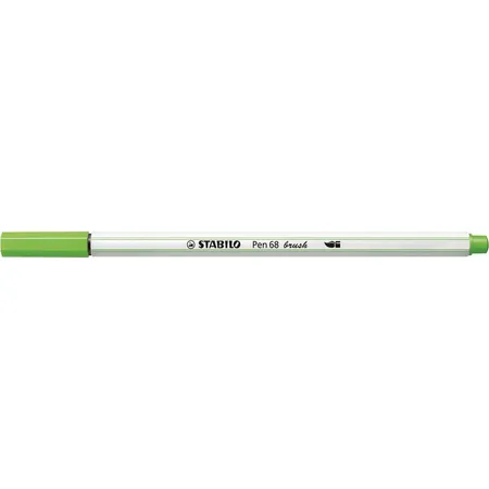 Premium-Filzstift mit Pinselspitze für variable Strichstärken - STABILO Pen 68 brush - Einzelstift - hellgrün