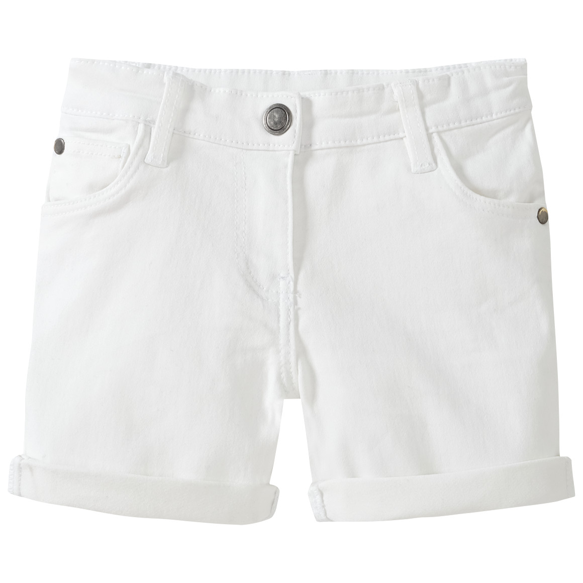 Famy 3 Mädchen Jeansshorts im Five-Pocket-Style rosa / weiss / blau