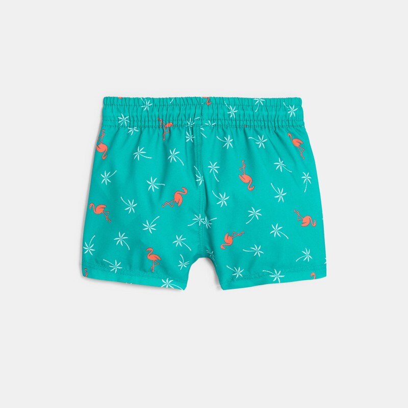 Short de bain anti UV palmier vert bébé garçon Turquoise