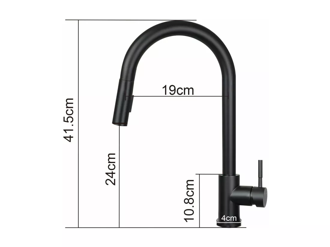 NETTLIFE Robinet de cuisine avec pomme de douche extensible, à haute pression, en acier inoxydable à jet double et pivotant à 360 °, Noir