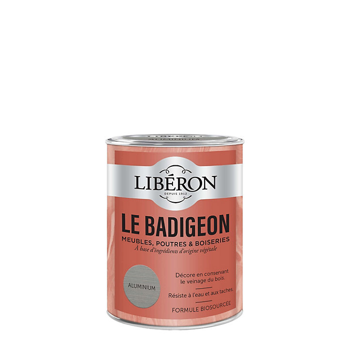 Badigeon meubles, poutres et boiseries Libéron aluminium 250ml
