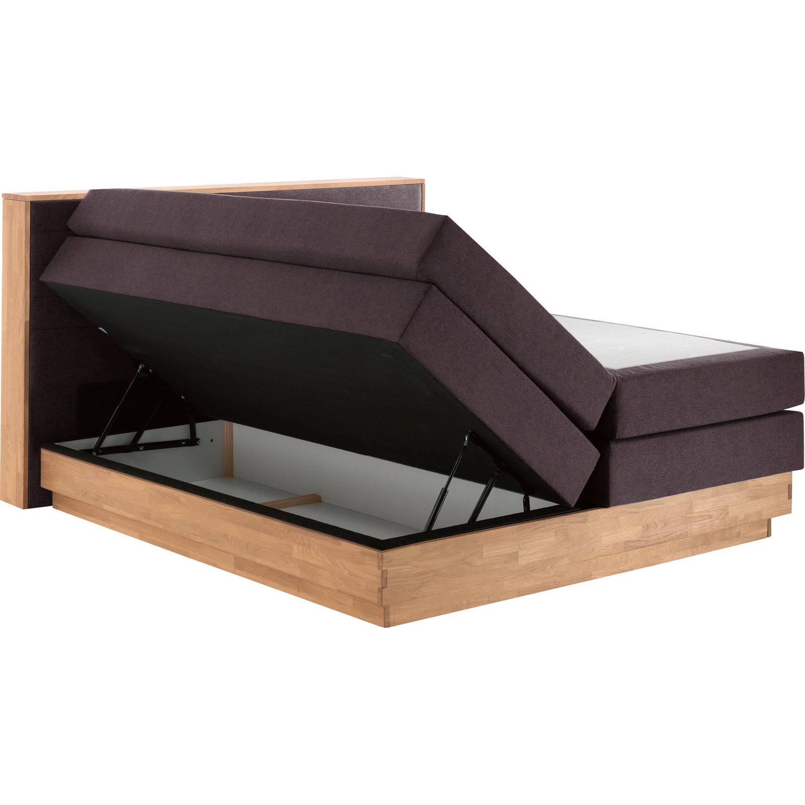 Boxspringbett Mila Eiche Massiv 160 x 200 cm, braun