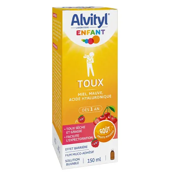 Alvityl Toux - Solution Buvable - Enfant- Miel, Mauve, Acide hyaluronique