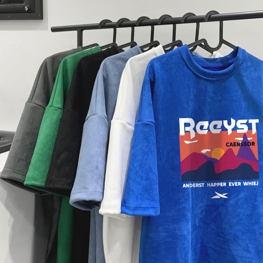 Breeson - T-shirt met ronde hals en elleboogmouwen
