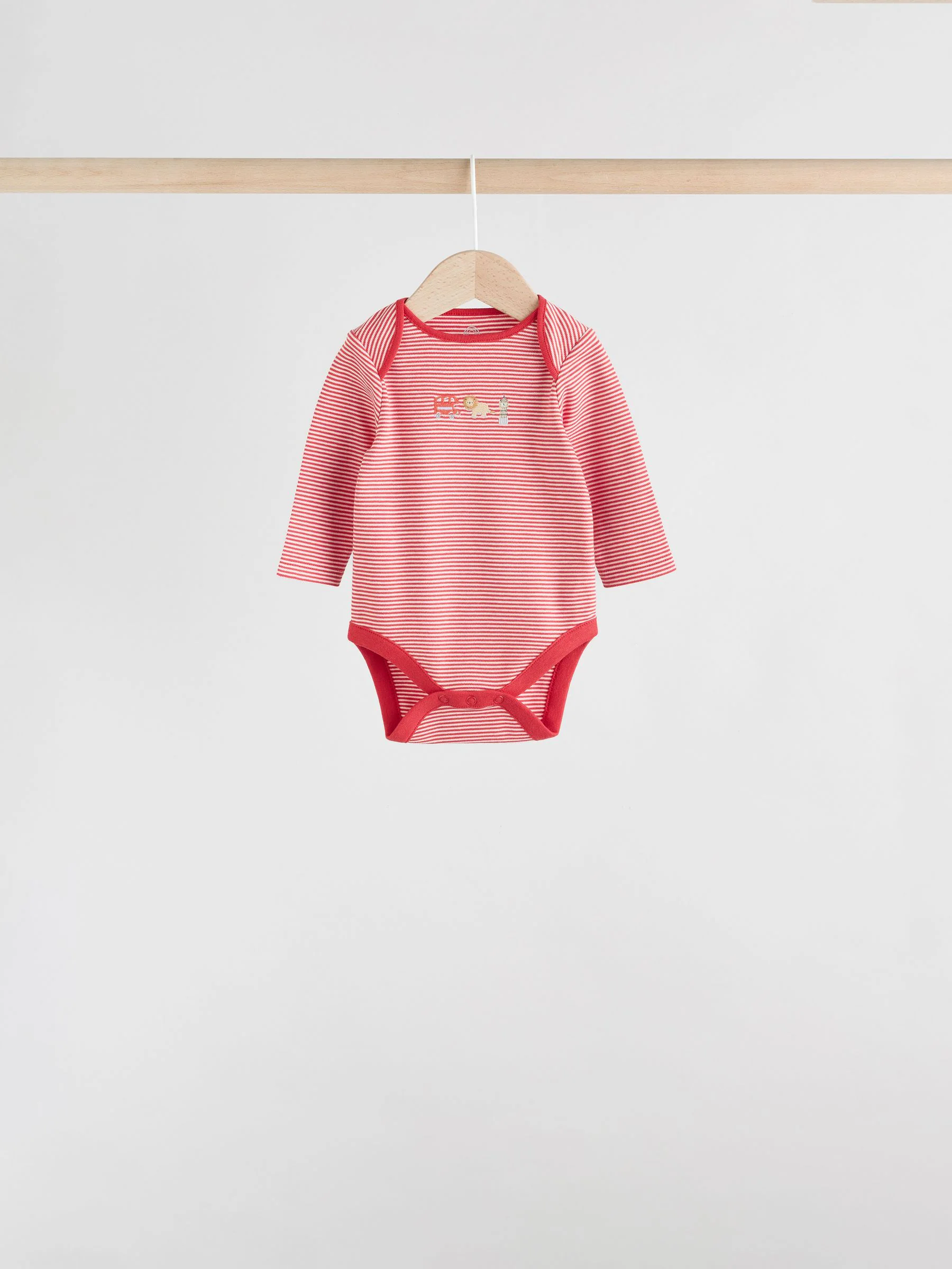 Rood - Baby London Long Sleeve Bodysuits 5 Pack