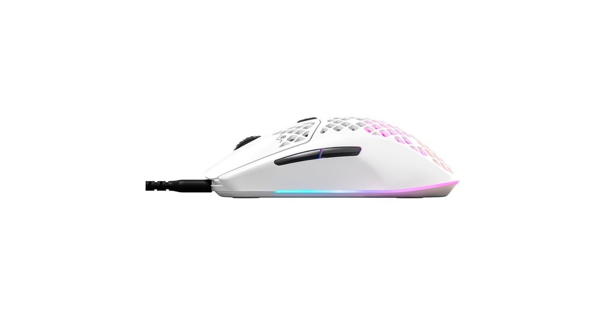 SteelSeriesAerox 3 Snow 2022 gaming muis  (Wit, 8500 dpi, RGB leds)