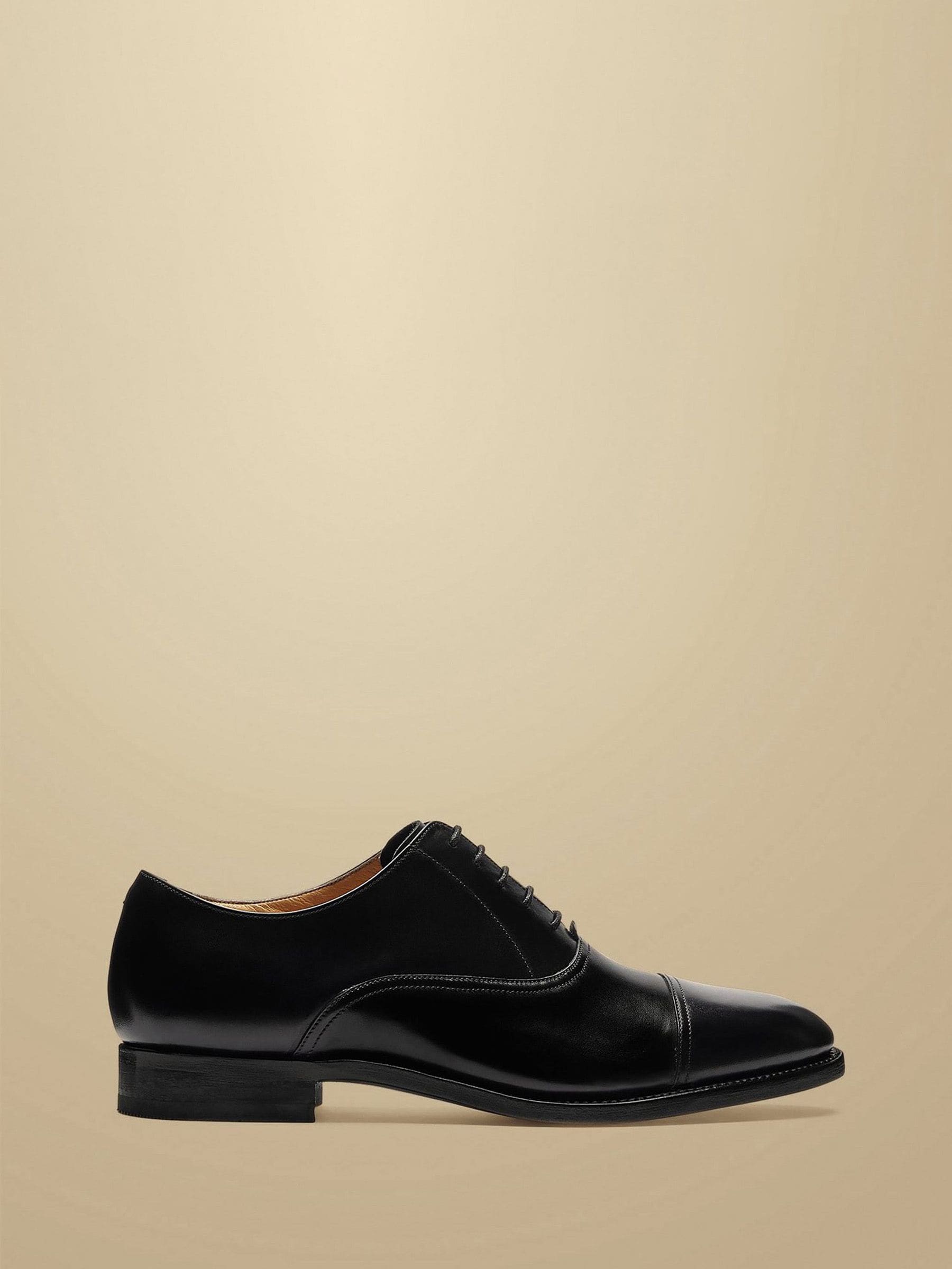 Zwart - Charles Tyrwhitt - Leren Oxford-schoenen