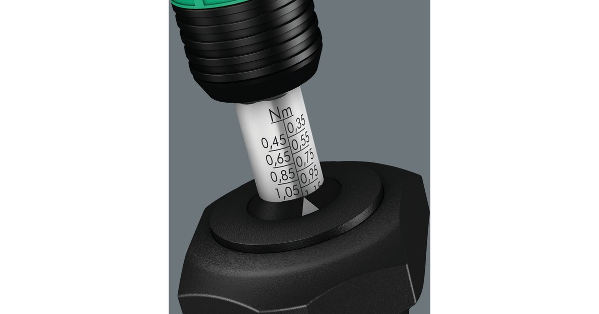WeraSerie 7400 Kraftform instelbare momentschroevendraaier draaimomentsleutel  (Zwart/groen, 1.2 tot 3.0 Nm, met Rapidaptor snelwisselhouder)