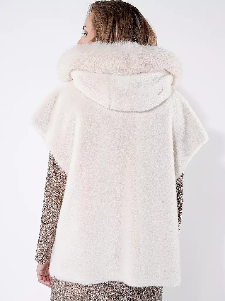 MARC CAIN Jacke in Felloptik  creme