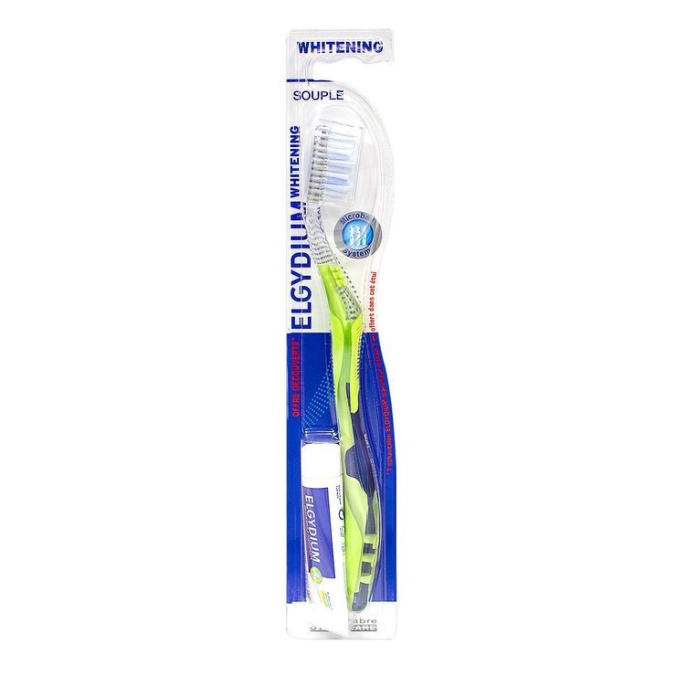 Brosse à dents Whitening souple + dentifrice