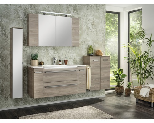 Wastafelmeubel FACKELMANN Luxor BxHxD 80 x 60,5 cm x 45 cm Frontkleur asgrijs houtdecor 79801