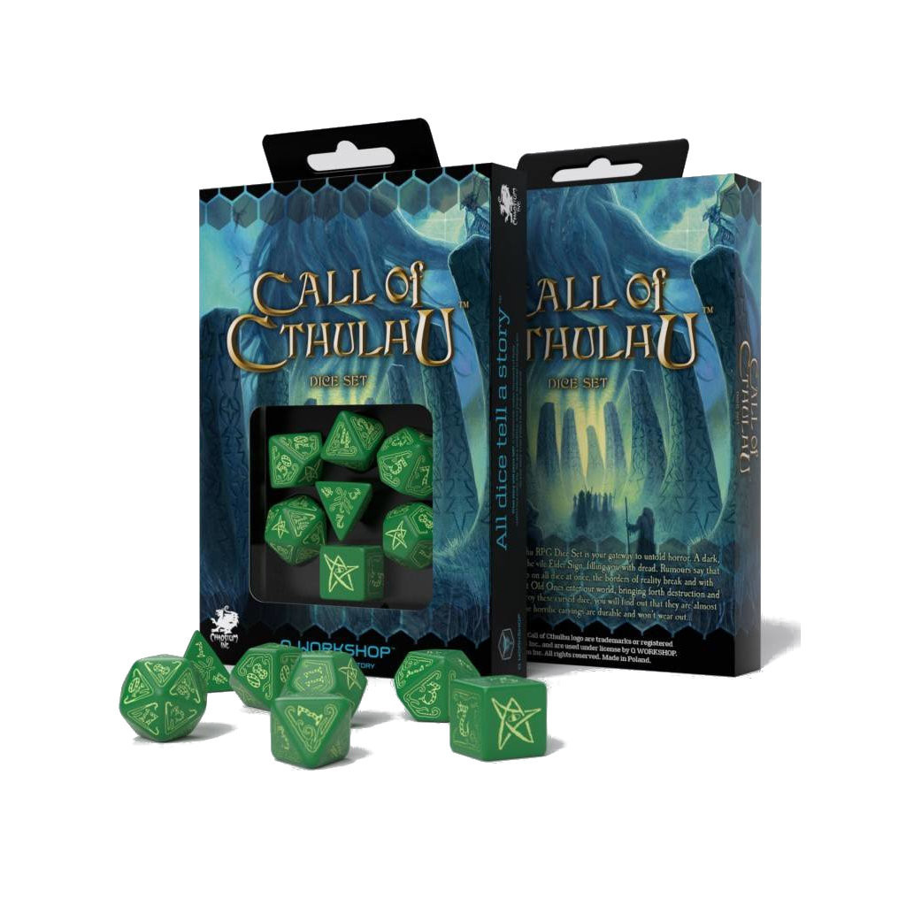 Set de 7 Dés - Call of Cthulhu - Vert / Phosphorescent
