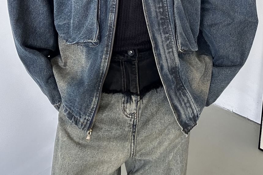 Savenne - Gewassen denim jack met rits
