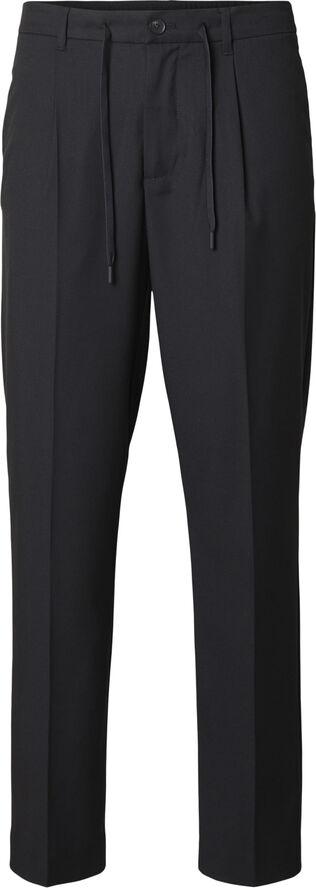 Selected Homme SLH190-REG TAPERED LEROY PLEAT PANT Sort