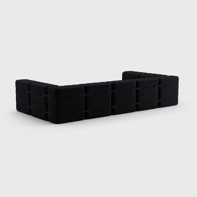 Curt-Set 15 - e.g. Flexibele U-vormige bank - Sera - Ebony (Zwart)