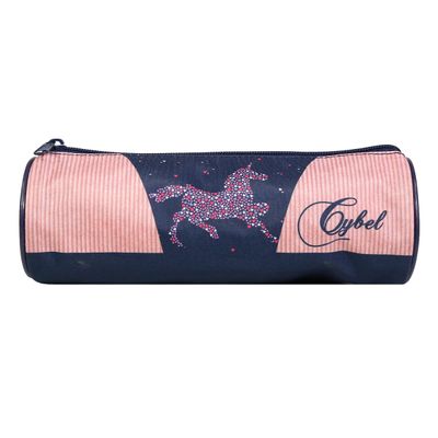 Trousse ronde Cybel - 1 compartiment - bleu/velours - Bagtrotter