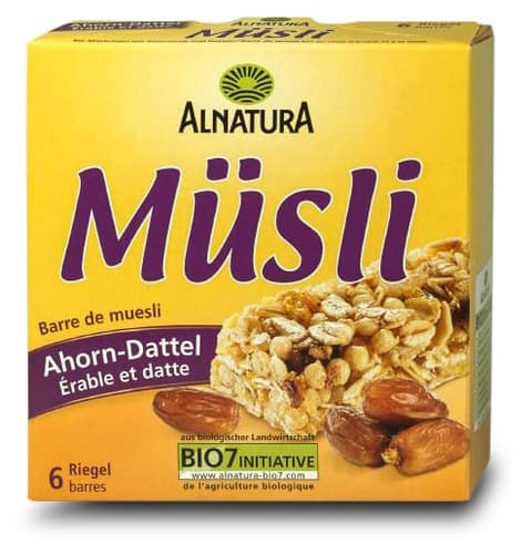 Alnatura Bio Müsli Riegel Ahorn Dattel
