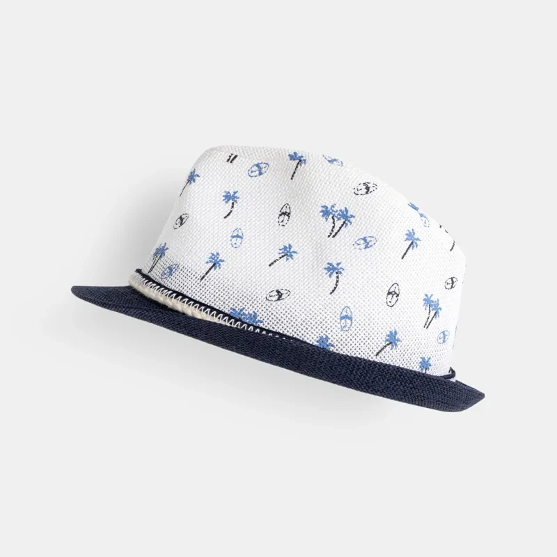 Chapeau de soleil palmiers bleu bébé garçon Bleu