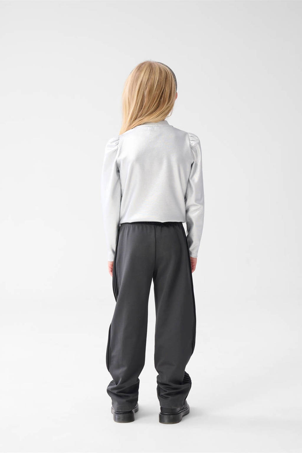 Shoeby wide leg casual broek grijs