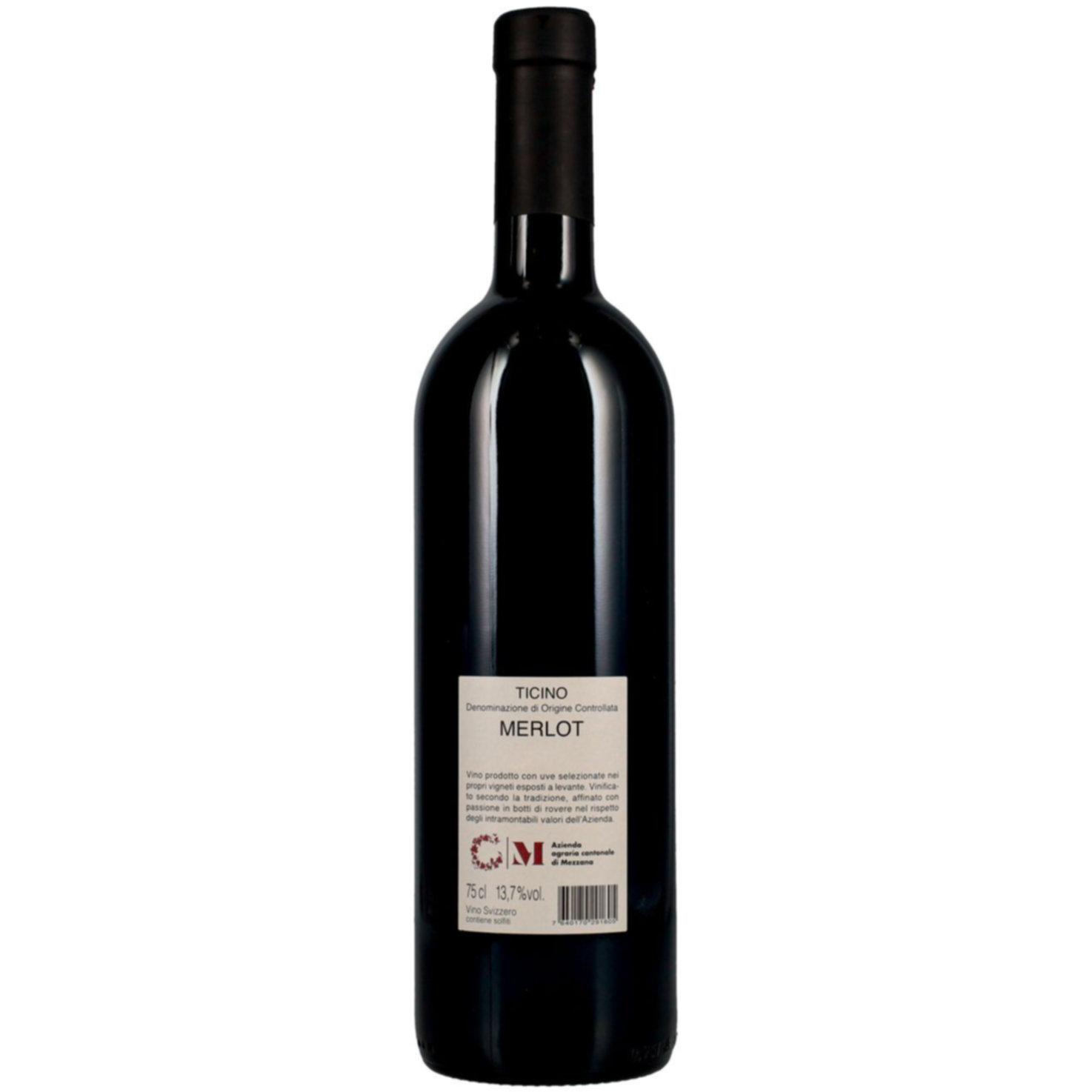 Ticino DOC Merlot VITI Mezzana Bongio Azienda Cantonale Mezzana -75cl