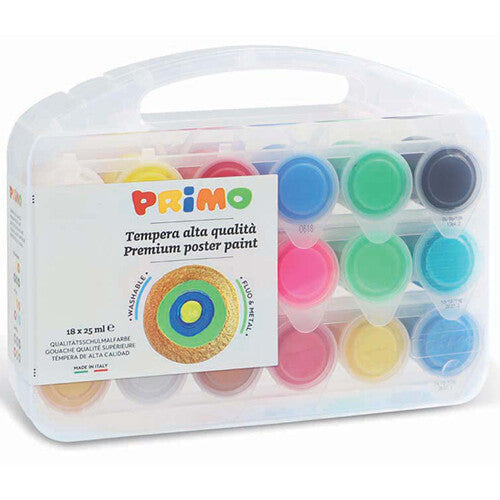 Primo plakkaatverf metallic, fluor & normaal - 18st
