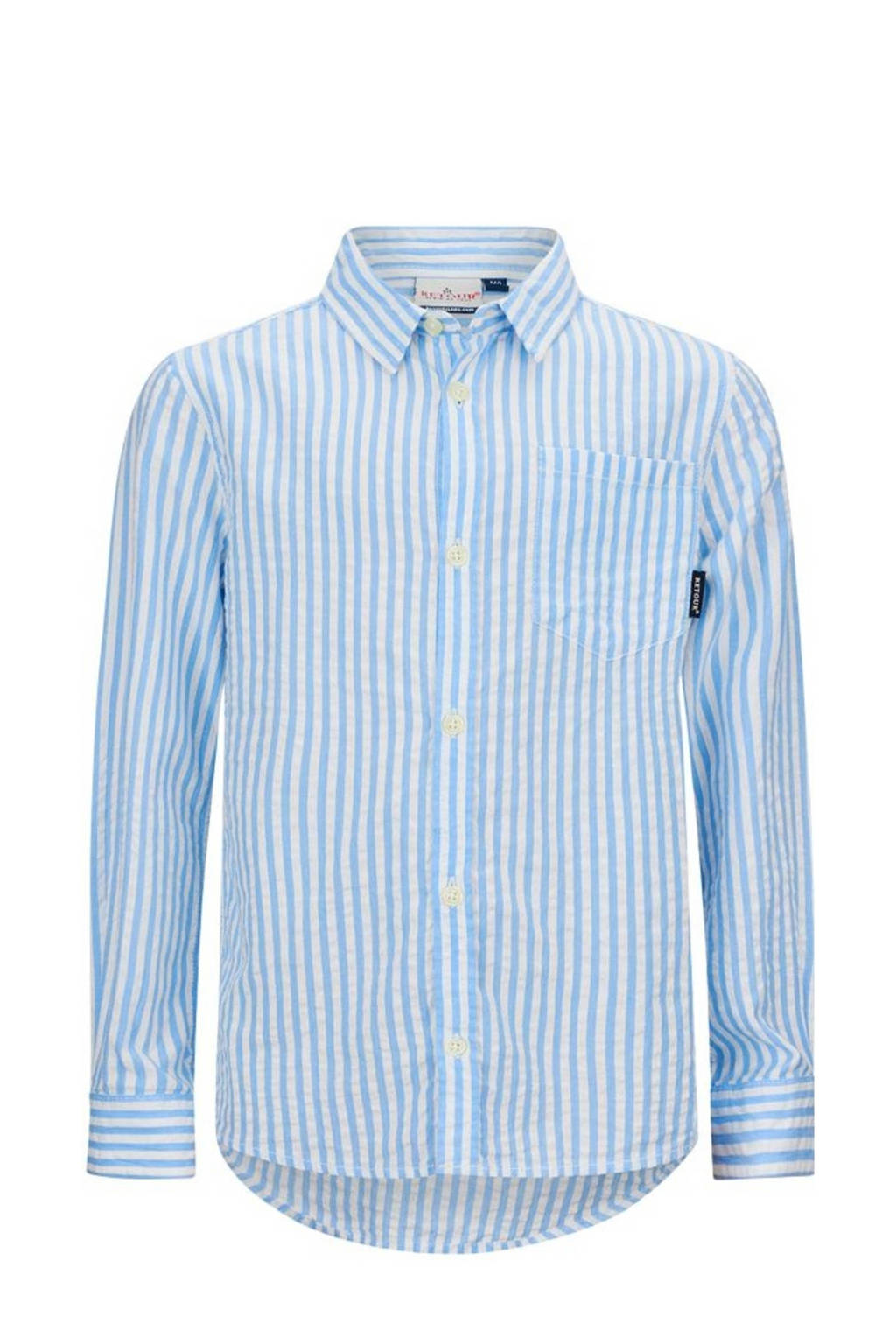Retour Jeans gestreept overhemd Dion lichtblauw/wit
