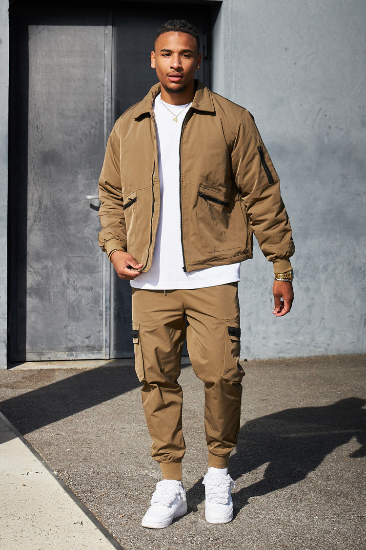 Ensemble 2 pièces blouson + pantalon de jogging kaki