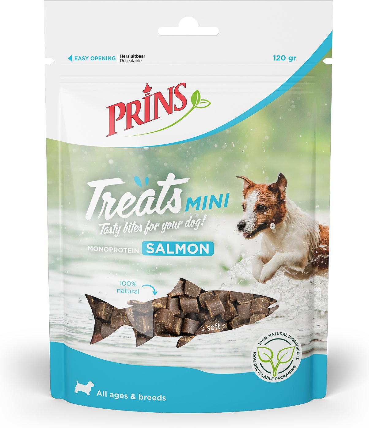 Prins hondensnoepjes Treats Mini zalm 120 g