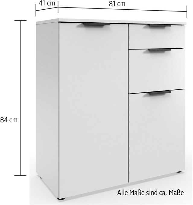 Wimex Kombikommode »Level by fresh to go« 2-türig mit 2 Schubladen, soft-close Funktion, 81cm breit, 84cm hoch