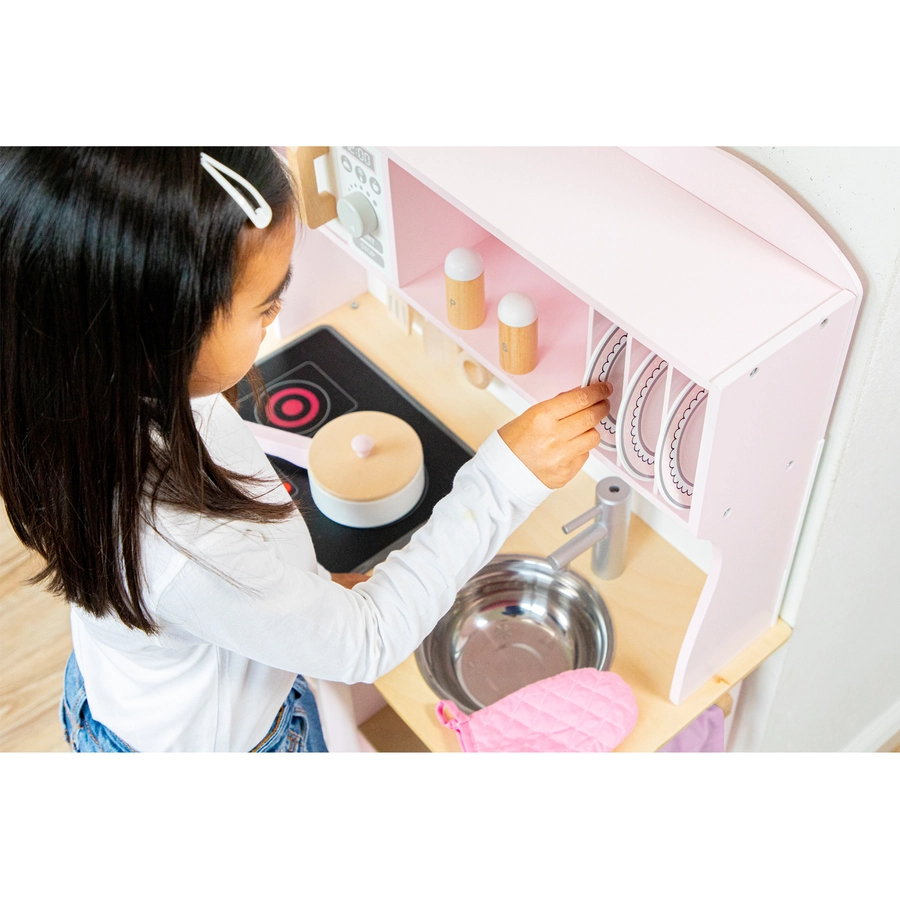 New Classic Toys Küchenzeile Modern mit Kochfeld, pink