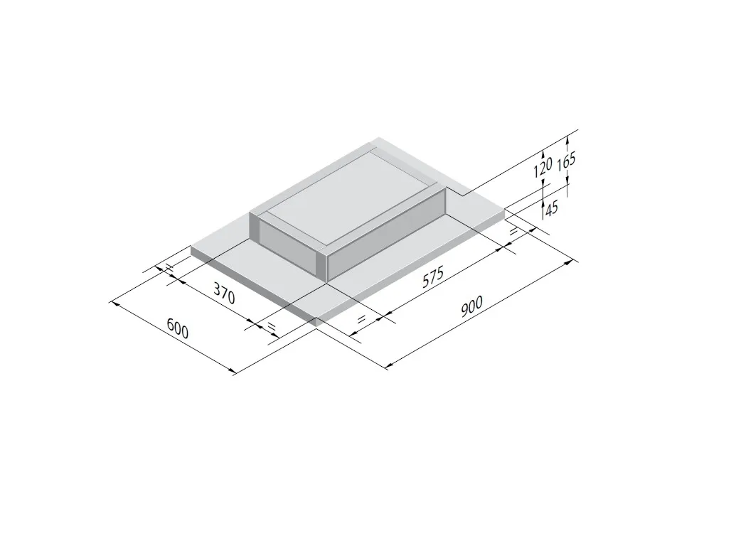 EICO Ceiling Stripe R 90 W - Link - Hætte - loft - bredde: 90 cm - dybde: 60 cm - recirculation - med intern motor - hvidt/krystalhvidt glas