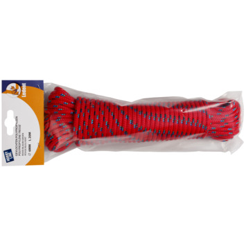 Ledent touw gevlochten pp rood/blauw/groen Ø6 mm / 20 m