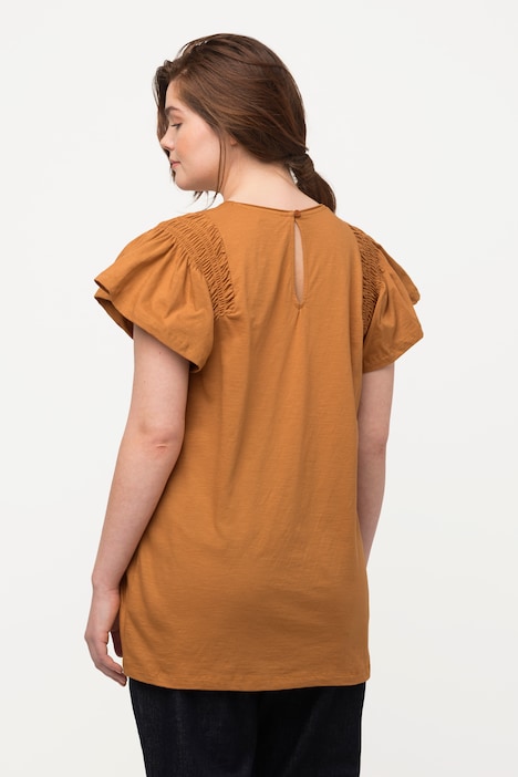 T-Shirt, A-Linie, V-Ausschnitt, Halbarm, Biobaumwolle
