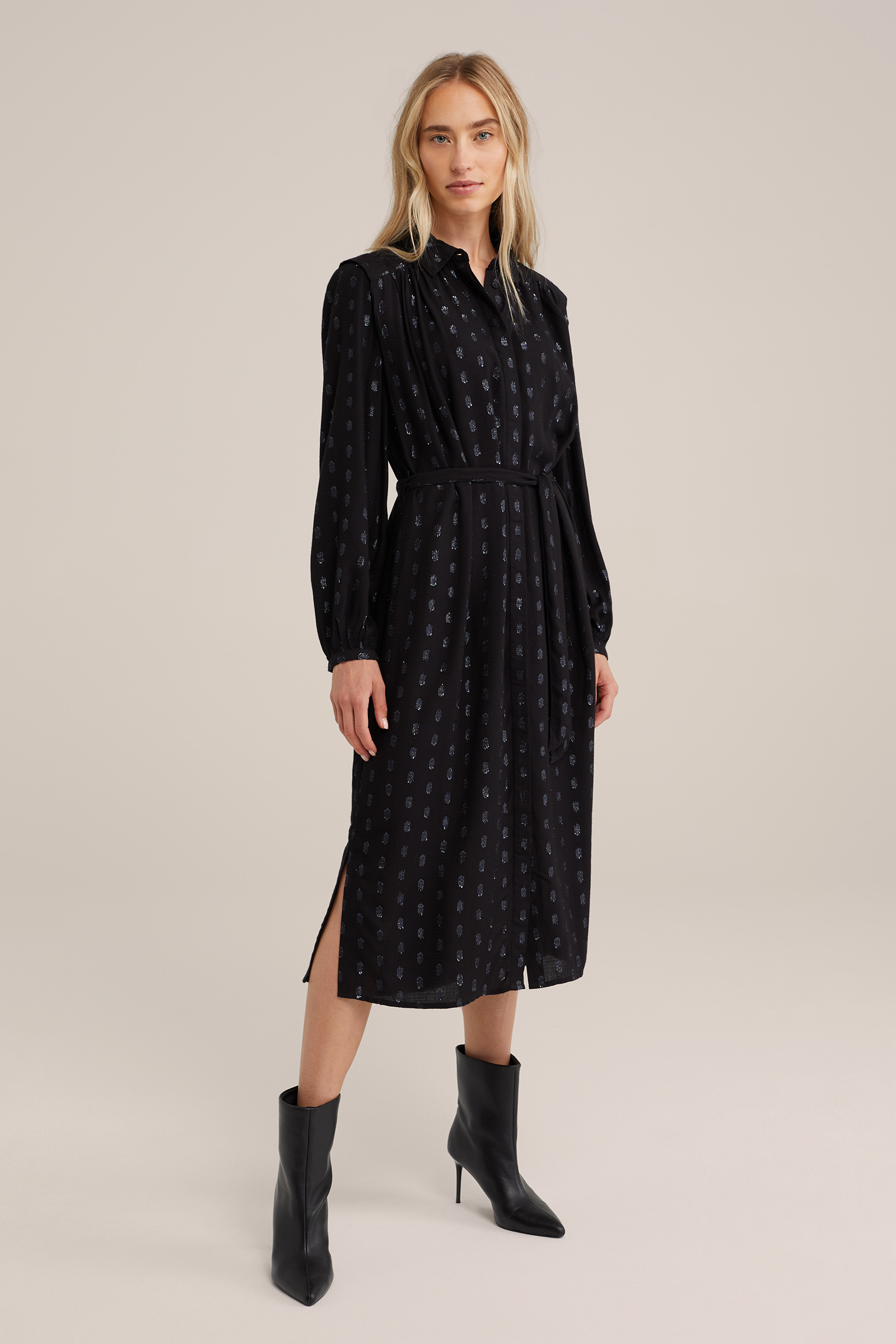 jurk met dessin WE Fashion Zwart