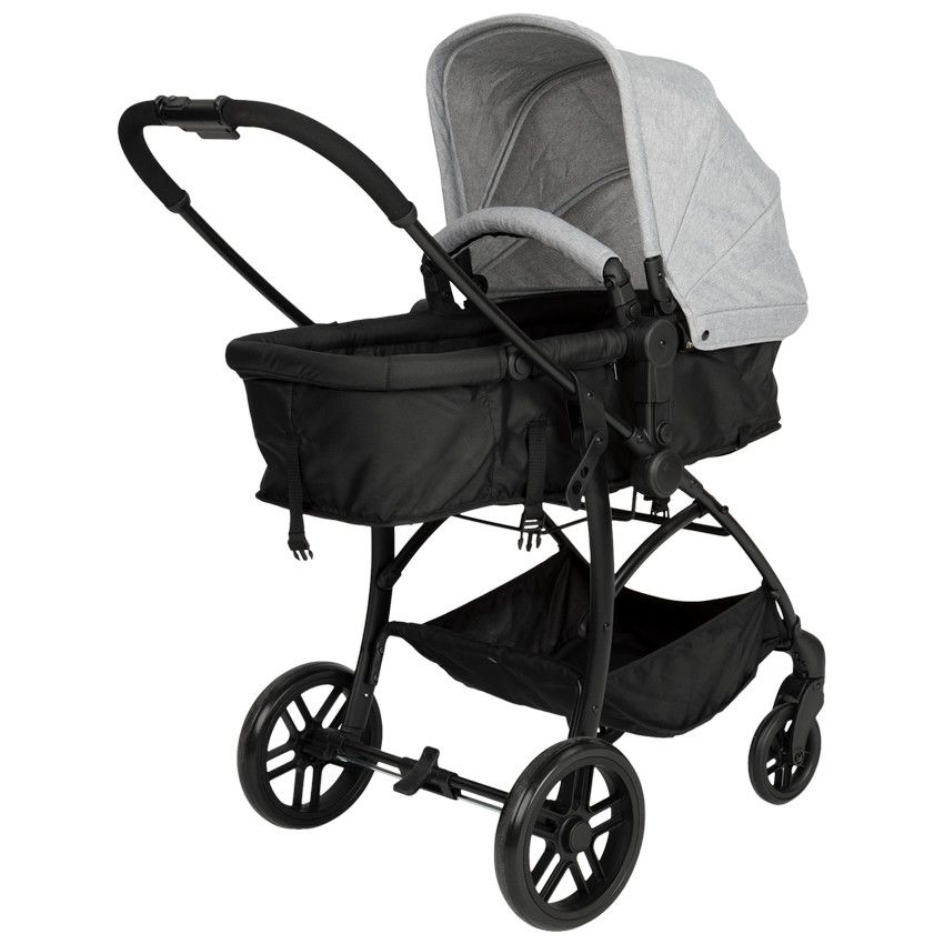 Poussette trio combinée - Gris chiné/Noir - Ecru