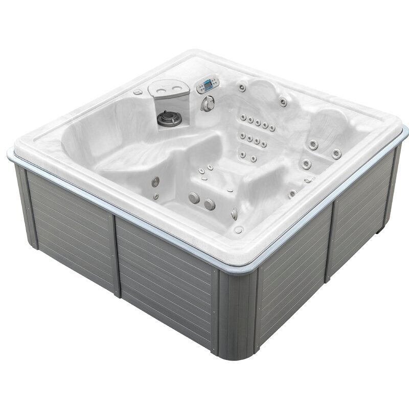 Thermospas 4 - Banheira de Hidromassagem Quadrada de Acrílico com 42 Jatos e Ozonizador para 4 Pessoas